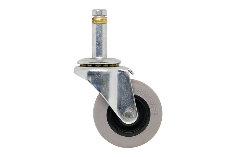 Shepherd Hardware 9790 2-Inch Swivel Stem Caster, Rubber Wheel, 7/16-Inch Stem Diameter, 125-lb Load Capacity,Grey , Gray