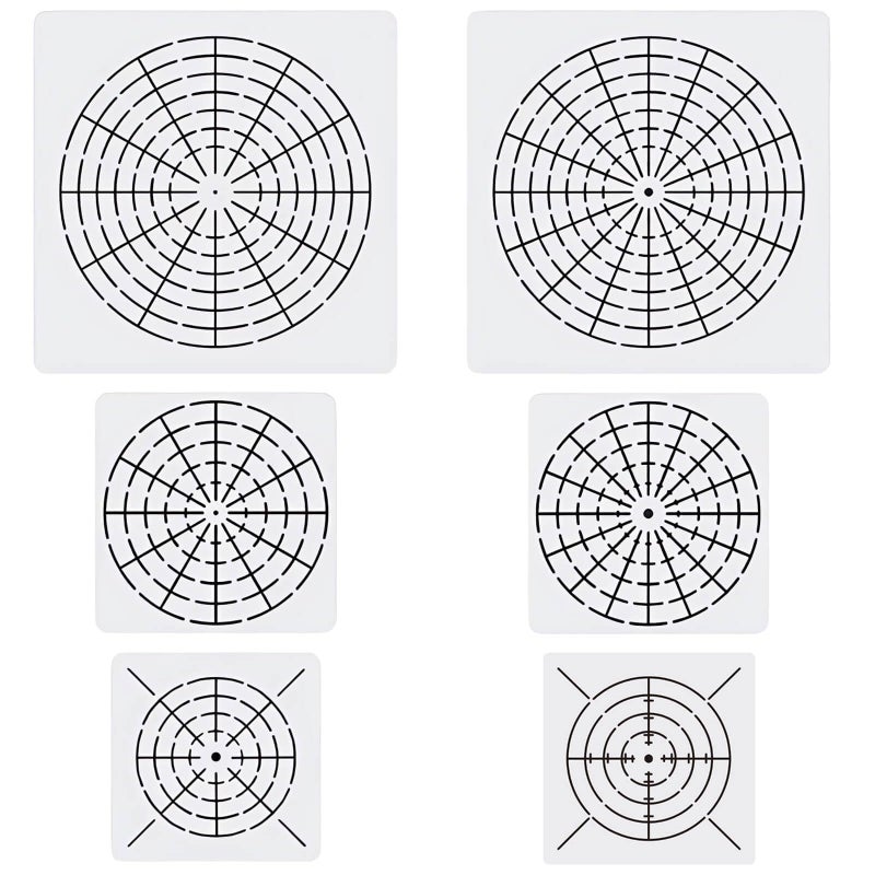 YKW 6 Pieces Mandala Dot Painting Tool Stencils Template Set, 8/12/16 Segment Creative Mandala Stencil Reusable Painting Stencils for DIY Painting Art Projects, White - Image 1