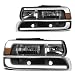 DWVO LED DRL Headlight Assembly Compatible with 19992002 Chevy Silverado 1500 250020012002 Chevy Silverado 1500HD 2500HD 350020002006 Tahoe Suburban 1500 2500 Black Housing Set - Image 2