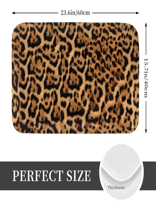 Poream Leopard Cheetah Print Bath Mats for Bathroom Decor, Animal Skin Pattern Absorbent Bath Rug Non-Slip Floor Rug Carpets for Kitchen Bathroom Laundry Bedroom Living Room - Image 2