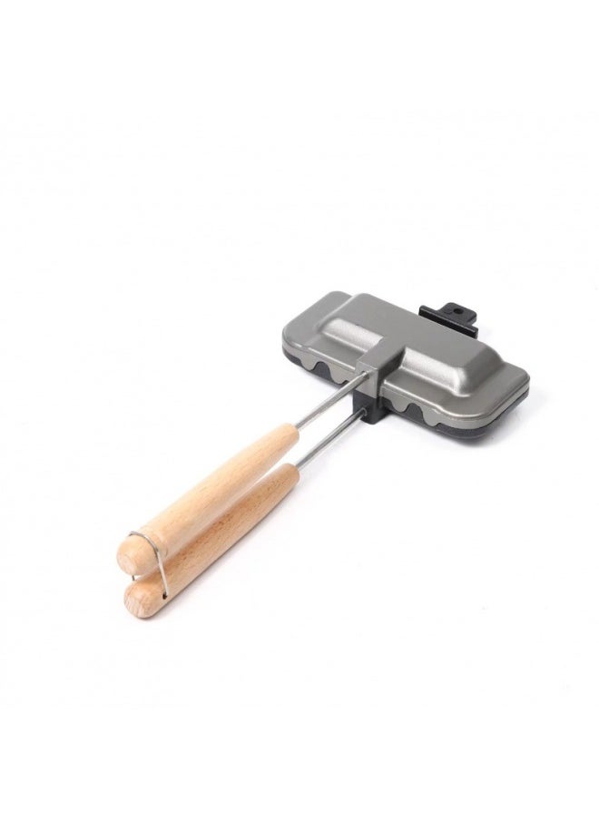 Generic - Direct Supply Sandwich Baking Pan Clip Non-stick Coating Bread Toast Mold Sandwich Double-sided Baking Pan Aluminum Alloy-Specifications:Sandwich Baking Tray-Color:Double Color - Image 1