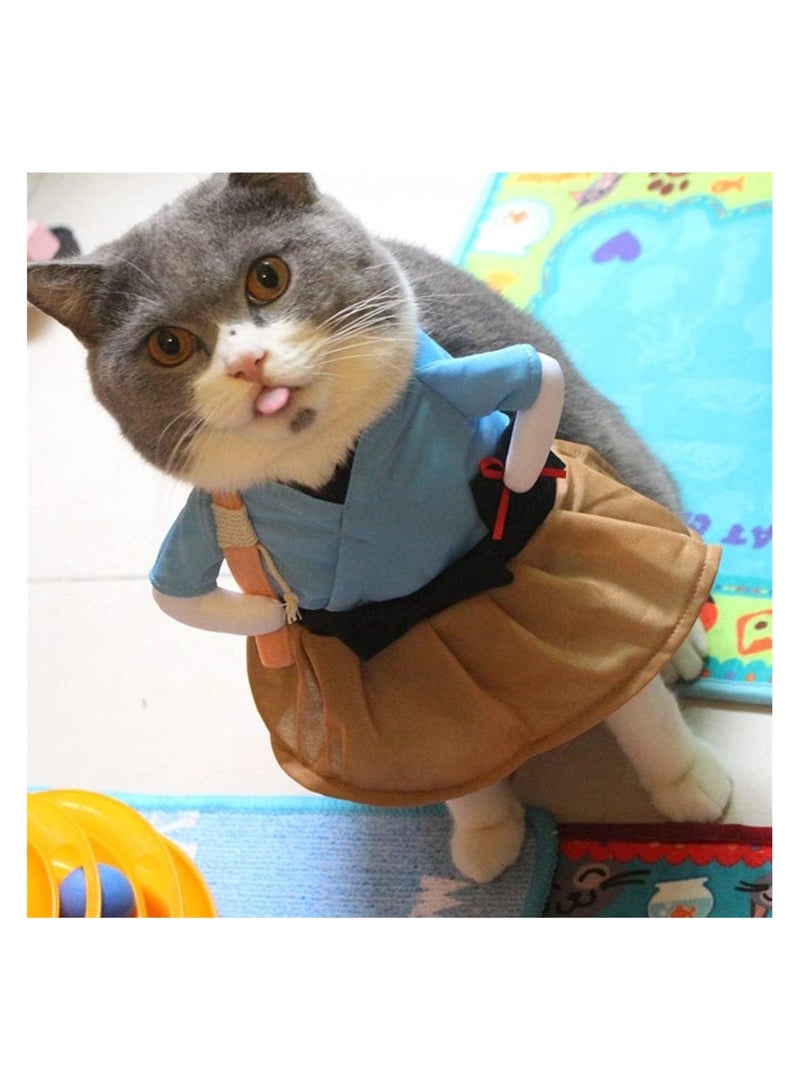 A.M Cats Dogs Halloween Clothes Samurai Funny Upright Costume Dress Up  - Image 5