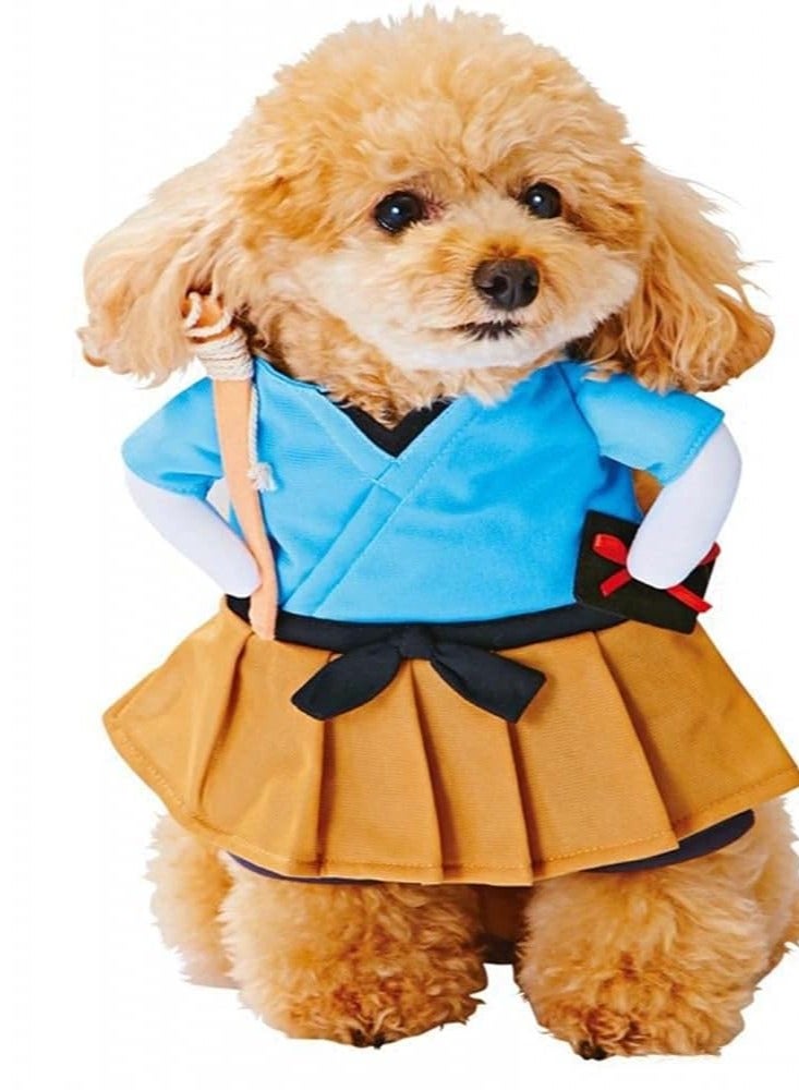 Cats Dogs Halloween Clothes Samurai Funny Upright Costume Dress Up