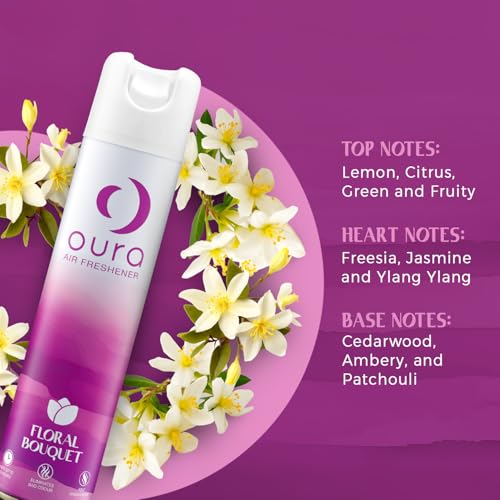OURA Floral Bouquet Air Freshener, 220ml | Home Fragrance | Air Freshener Spray for every room | Eliminates Odor For Home & Office | Fine Fragrances | Long Lasting Room Freshener - Image 3