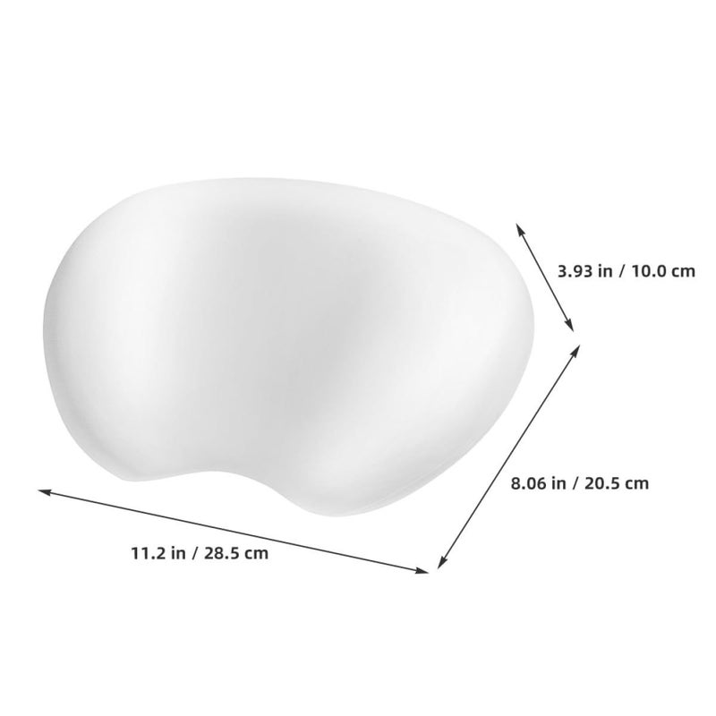 White 3D Foam Bath Pillow for Tub with Non-Slip Suction Cups Neck Support - Image 3