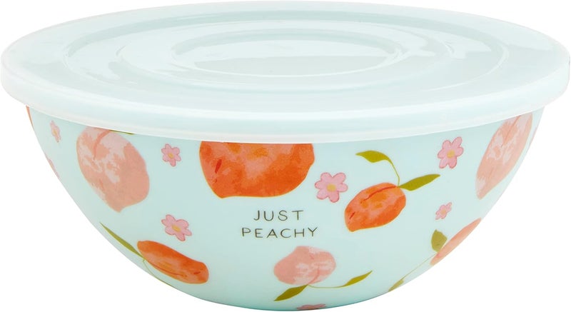 Mud Pie Fruit Bowl With Lid Set Small 3 X 7 14 Dia  Large 3 34 X 8 12 Dia Blue - Image 2