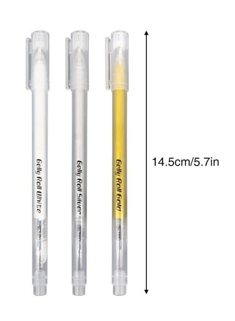 Generic Highlighter Pen, 12Pcs White Gold Silver Gel Pens, 1mm