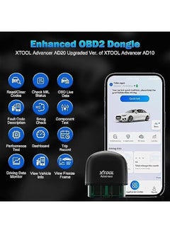 أنكوفو Ad20 OBD2 الماسح الضوئي قارئ رمز التحقق من مصباح محرك التشخيص أداة المسح الضوئي ل iPhone / الروبوت ، OBDII الماسح الضوئي للسيارة ، وضع 6 ، في الوقت الحقيقي البيانات ، وتحديد الإطار ، والأداء / اختبار  - Image 2