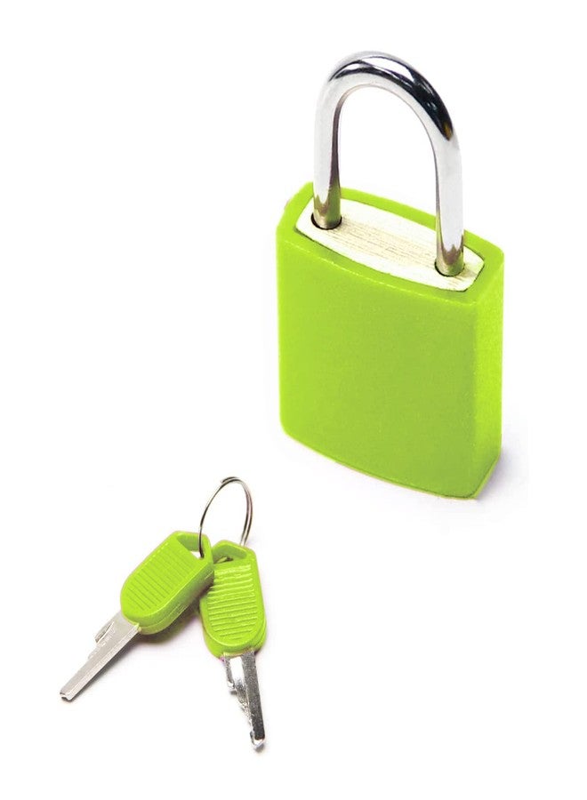 Yinpecly Mini ABS Keyed Padlock for Luggages, Waterproof Suitcase Padlock with Keys, Green 0.89'' Wide Anti Rust Outdoor Lock for Small Cabinets Drawers, Zinc Alloy Body Shackle, Keyed Different - Image 1
