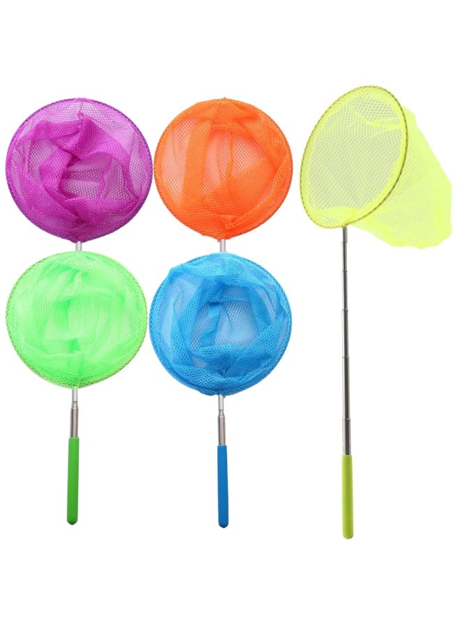 Telescopic Handheld Cage Net Summer Butterfly Catching Net Insect Catcher Lake River Fishing Tackle Swimming Pool Mesh Tools,5 Pcs - Image 1