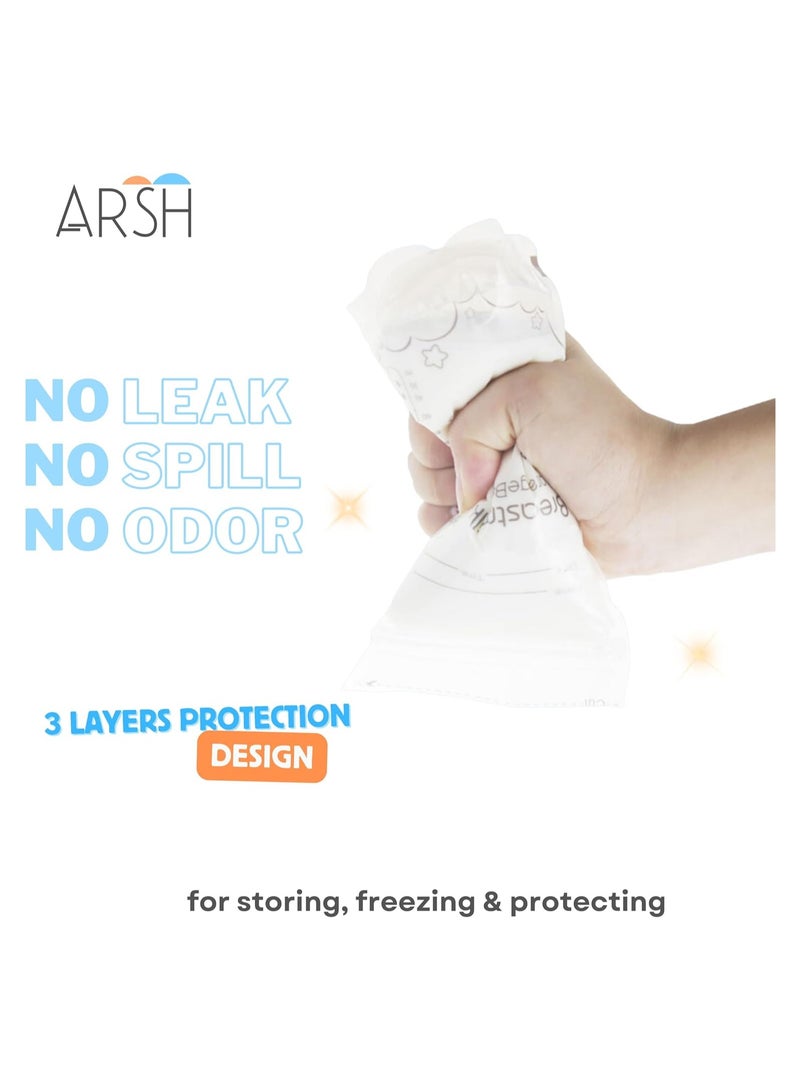 Breastmilk Storage Bags, 50 count, 220 ml NEW Transparent Breast milk Storage Bags with Double Zipper, Self Standing, Leak proof, Pre-sealed  - Image 5