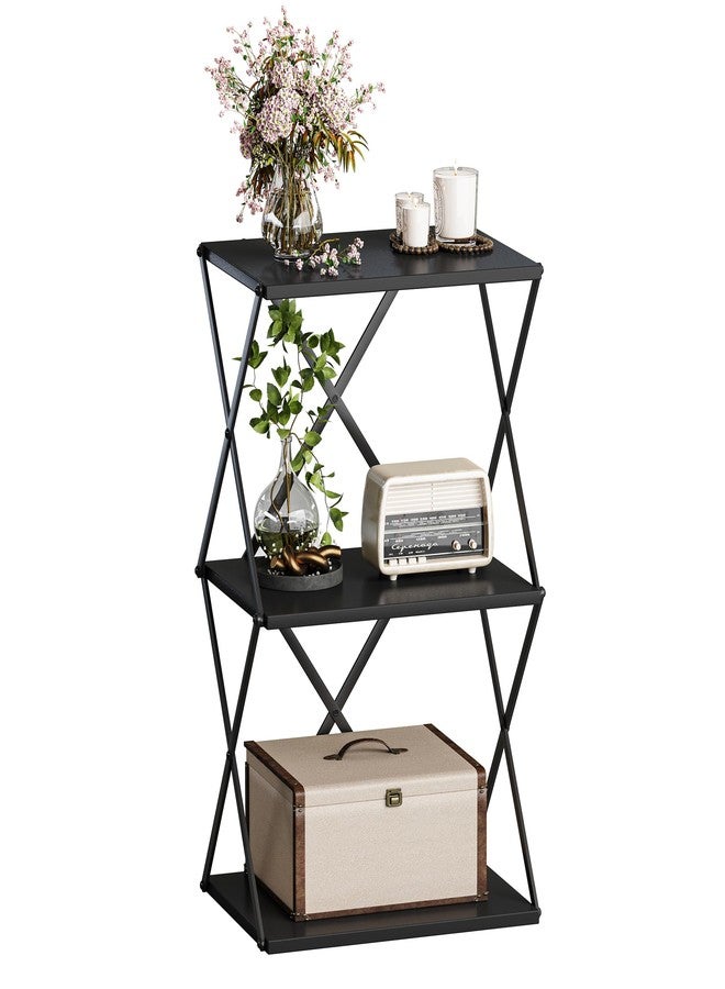 IRCPEN 3-Tier End Table Small Side Table Tall Bedside Night Stand with Storage Sofa Side desks for Living Room Bedroom Office Bathroom Small Space Black ET-03BK - Image 1