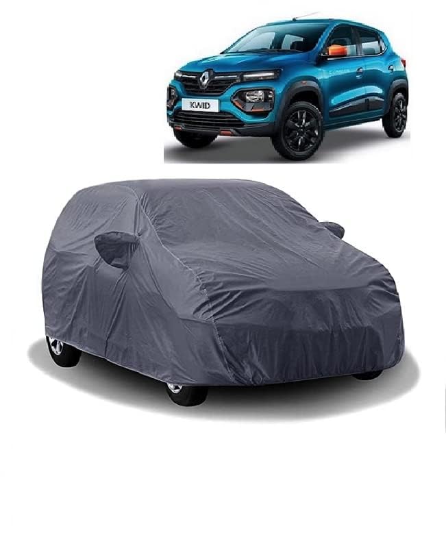 Carigiri Grey Car Body Cover for Renault Kwid(Triple Stitched,Mirror Pockets,UV Resistant,Dustproof)(Models-2015, 2016, 2017, 2018, 2019, 2020, 2021,2022) - Image 2