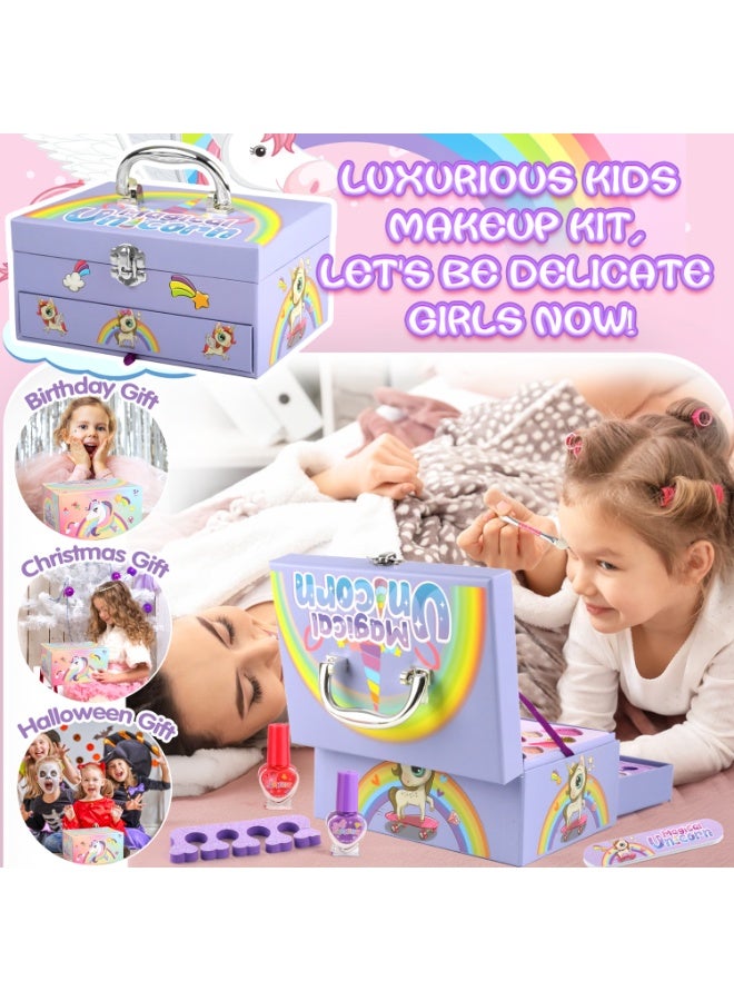 UNICORN Girls Cosmetic Toy Set, 36PCS Girls Unicorn Makeup Kit，Girls Simulation Beauty Box, Unicorn Beauty Box, Girls Makeup Toys - Image 2