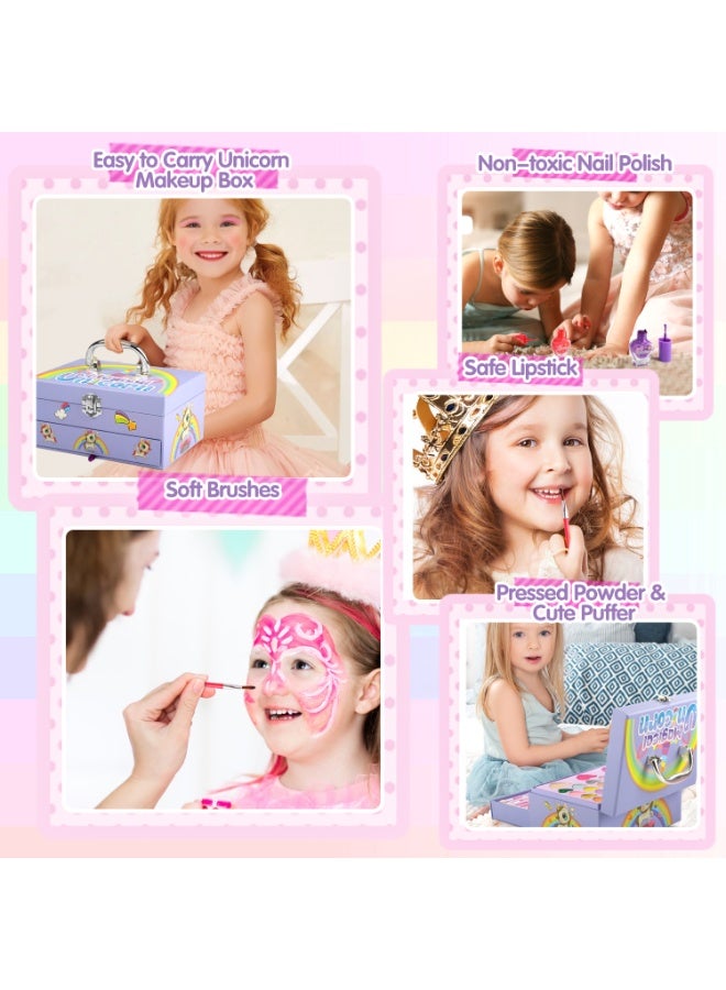 UNICORN Girls Cosmetic Toy Set, 36PCS Girls Unicorn Makeup Kit，Girls Simulation Beauty Box, Unicorn Beauty Box, Girls Makeup Toys - Image 4