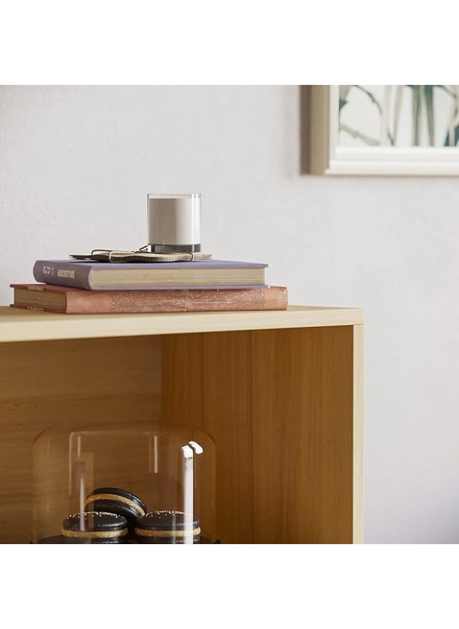 MODERN HOME 3-Tier Low Bookcase – Oak Wood Display and Storage Shelf for Living Room or Office  - Image 5