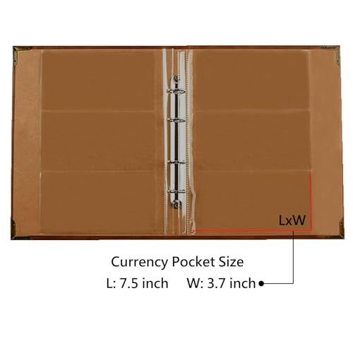 Jayen 10 Sheets Paper Money Collection Pages, 3 Pockets Currency Sleeves/Currency Holder Collecting Album Pages - Image 2