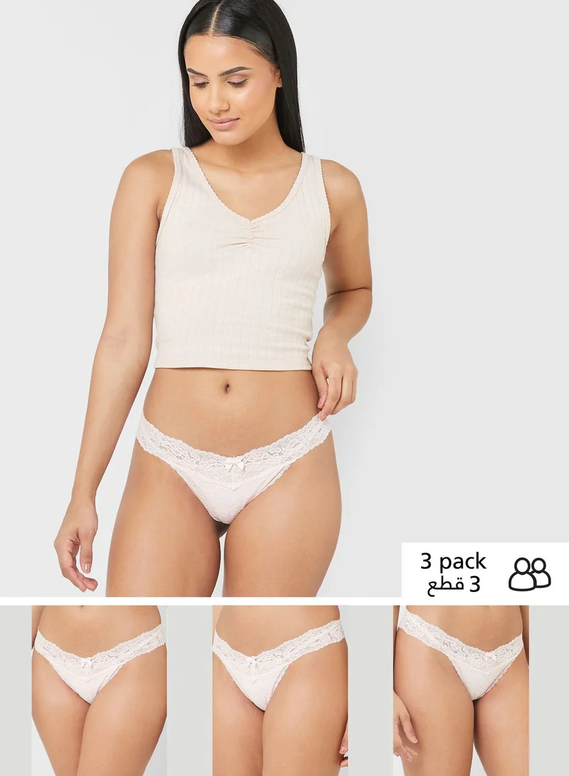 hunkemoller 3 Pack High Leg Brief