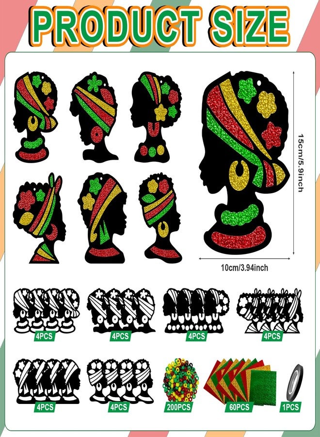 Cinrobiye 24 Sets Black History Month Foil Arts Crafts African American Foil Painting Art Supplies No Mess DIY Creative BHM Decorations for Home School Classroom Fun Activity Rewards Favor Supplies - Image 2