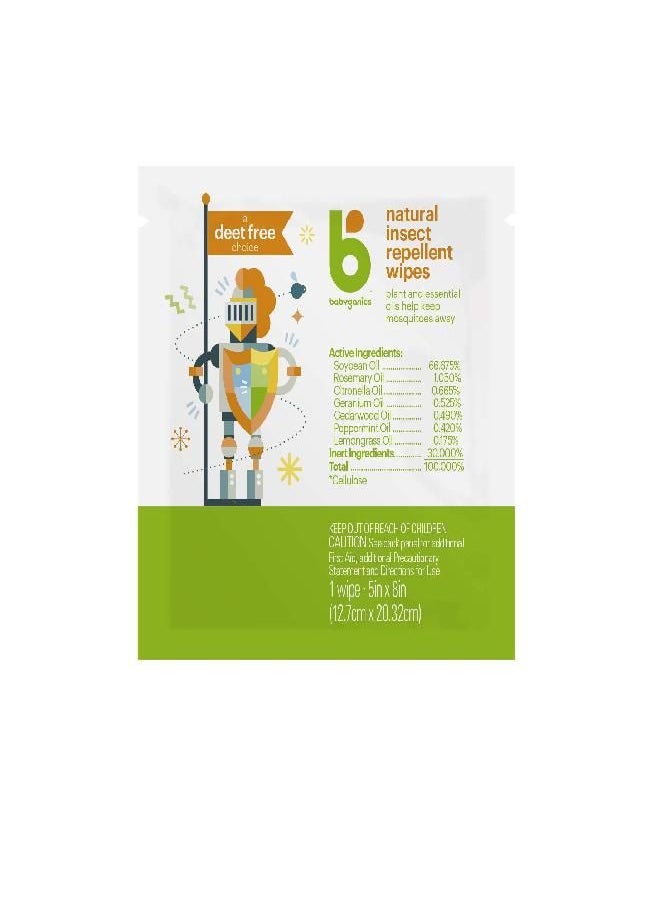 Babyganics Babyganics DEET Free Travel Size Insect Repellant Wipes | Natural Plant Based, 30 Wipes (2 Packs of 15)  - Image 5