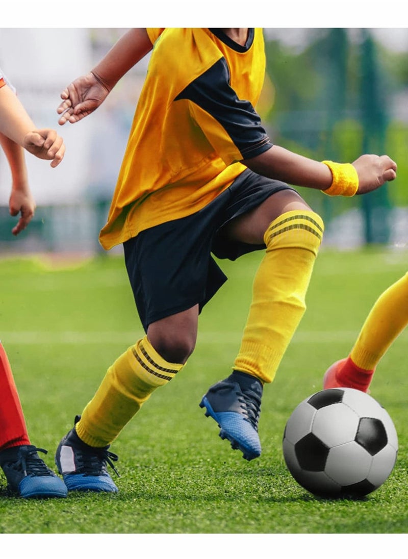 Excefore Football Shin Pads, Sport Soccer Shin Guards with Football Socks, Child Calf Protective Gear for Kids, Boys, Girls Youth (M, Yellow)  - Image 4