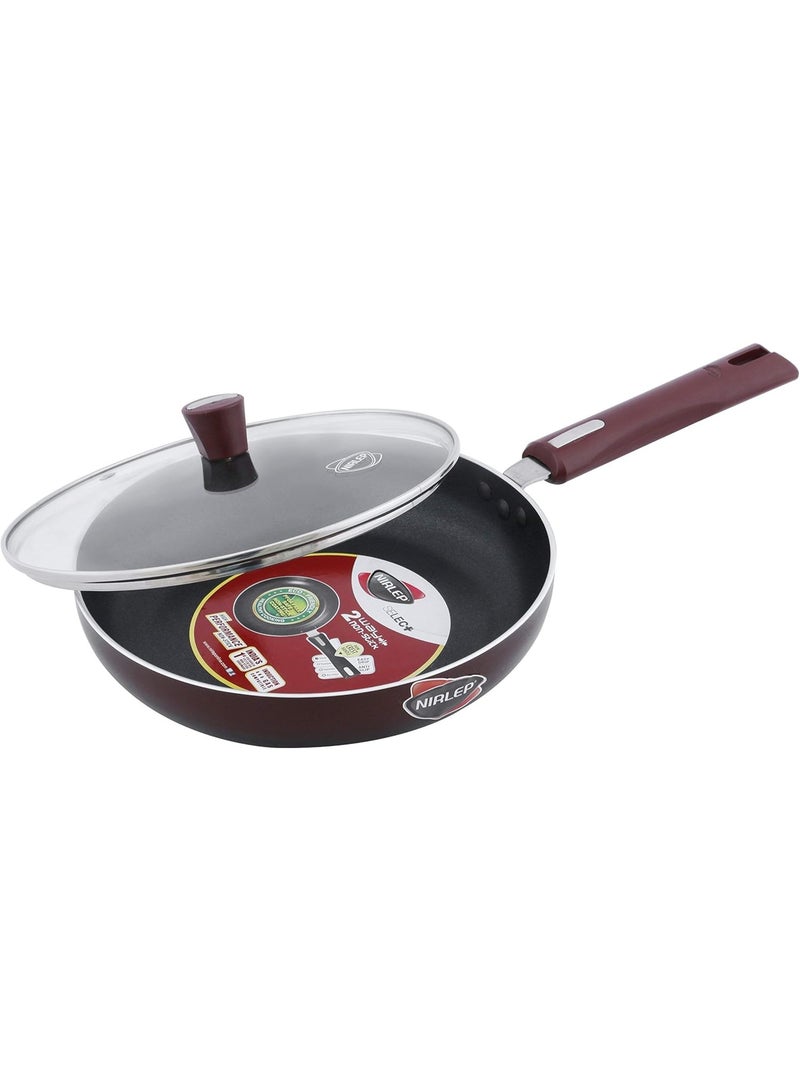 Nirlep Bajaj Electricals Selec+ IJFP24 J Class Aluminium Non Stick 24 Cm Induction Fry Pan with Lid, 3 mm, Maroon - Image 3