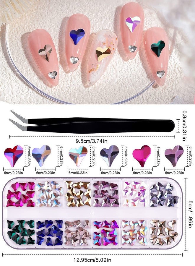 EBANKU Heart Gems, 120PCS Crystal Rhinestones Charms AB Diamond Glitter for Women Holiday Nail Design - Image 5