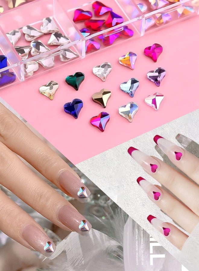 EBANKU Heart Gems, 120PCS Crystal Rhinestones Charms AB Diamond Glitter for Women Holiday Nail Design - Image 2
