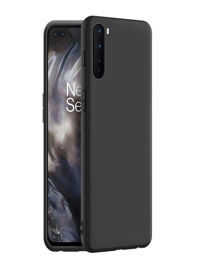 CEDO Back Cover for OnePlus Nord | Camera Bump Protection & Inner Velvet Fabric Lining | Ultra Slim Matte Soft Rubberised Case Cover (Black) - Image 1