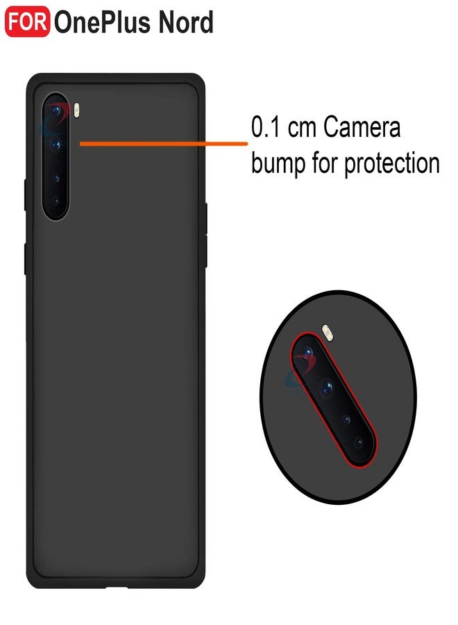 CEDO Back Cover for OnePlus Nord | Camera Bump Protection & Inner Velvet Fabric Lining | Ultra Slim Matte Soft Rubberised Case Cover (Black) - Image 3
