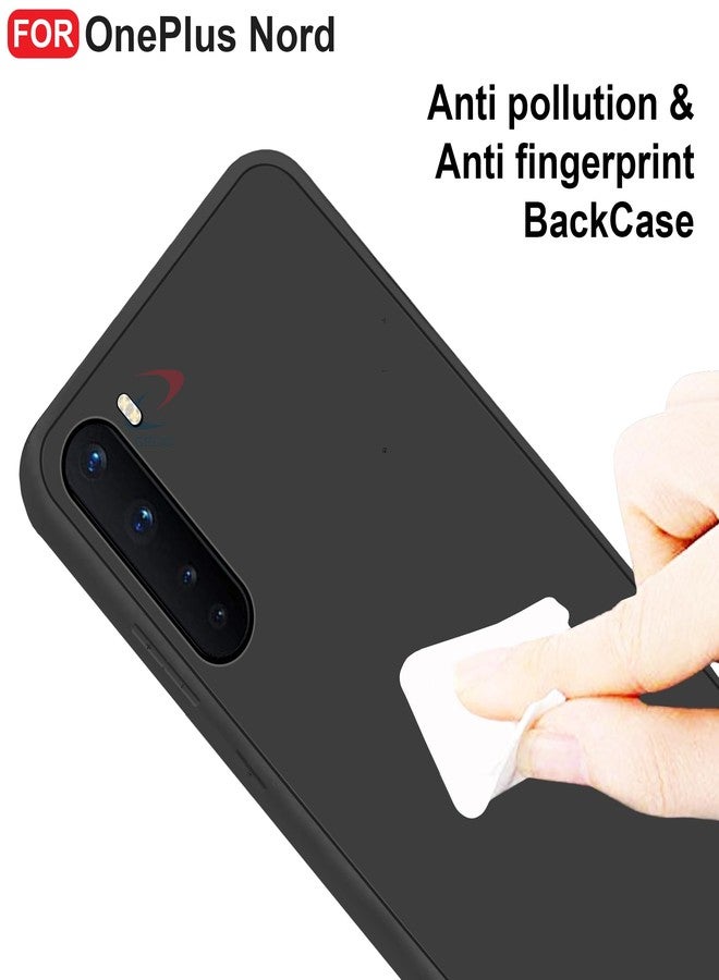 CEDO Back Cover for OnePlus Nord | Camera Bump Protection & Inner Velvet Fabric Lining | Ultra Slim Matte Soft Rubberised Case Cover (Black) - Image 4