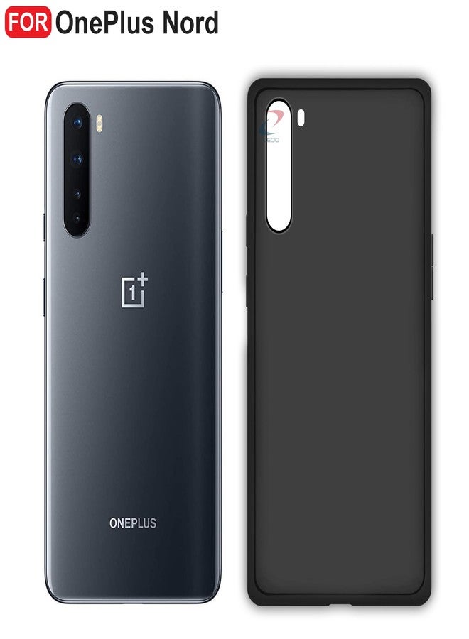 CEDO Back Cover for OnePlus Nord | Camera Bump Protection & Inner Velvet Fabric Lining | Ultra Slim Matte Soft Rubberised Case Cover (Black) - Image 2