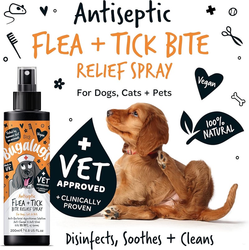 Bugalugs Antiseptic Flea & Tick Bite Relief Spray for Pets - 200ML - Image 3