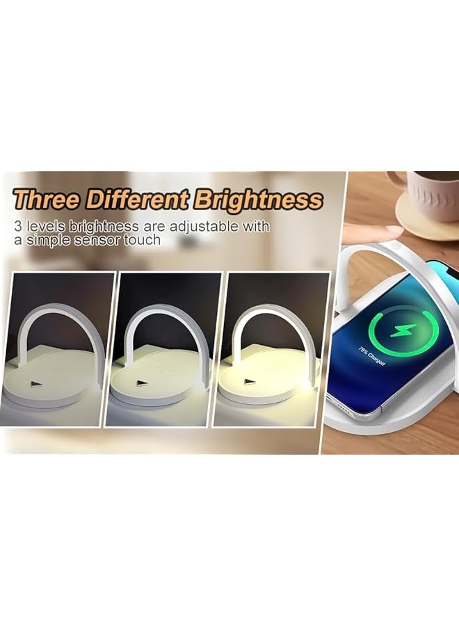ProOne PWL815 Night Light with Wireless Charger, Bedside Lamp with 15W Fast Charging Station, Phone Stand Wireless Charging Lamps with Touch Control for Bedside, Home, Office(white)  - Image 4