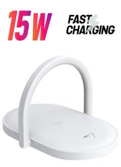 ProOne PWL815 Night Light with Wireless Charger, Bedside Lamp with 15W Fast Charging Station, Phone Stand Wireless Charging Lamps with Touch Control for Bedside, Home, Office(white)  - Image 1