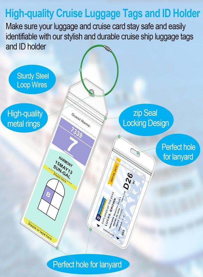 Maloun 4 Pack Clear Cruise Luggage Tag Holder for Royal Caribbean and Celebrity Ships, 2 Pack Cruise Lanyards and Waterproof ID Badge Holder Suitable for Cruise Card, Cruise Essential Travel Accessories - Image 3