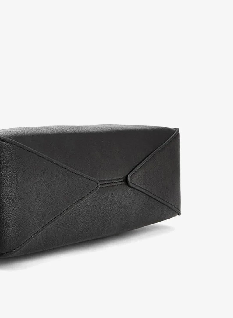 Flora Bella By Shoexpress BLACK Solid Shoulder Bag With Zip Closure for Women | Best Price UAE