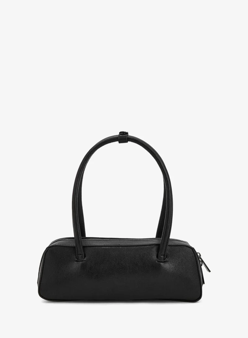 Flora Bella By Shoexpress BLACK Solid Shoulder Bag With Zip Closure for Women | Best Price UAE