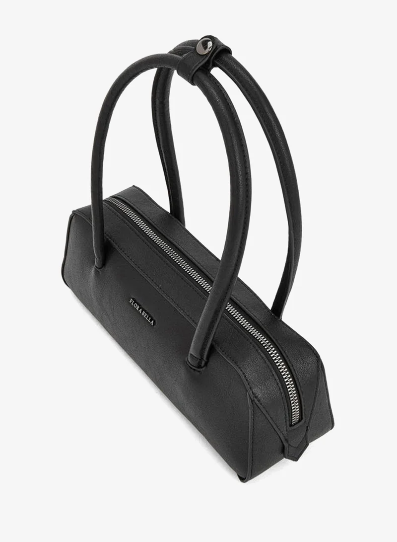 Flora Bella By Shoexpress BLACK Solid Shoulder Bag With Zip Closure for Women | Best Price UAE