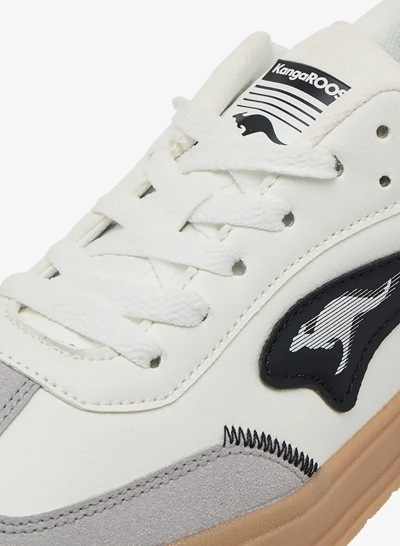 kangaROOS WHITE Women's Logo Detail Sneakers With Lace-Up Closure for Women | Best Price UAE
