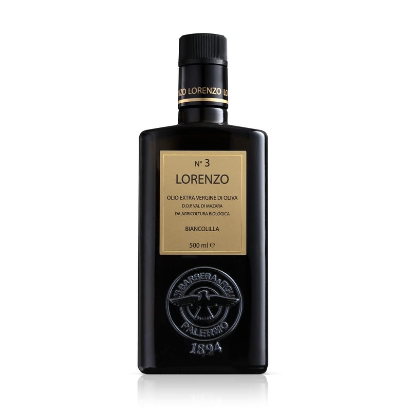 Barbera Lorenzo #3 Organic Extra Virgin Olive Oil PDO Val di Mazara, Fruity, Cold Extracted Authentic Sicilian Olive Oil, Fresh Harvest Imported Olive Oil From Italy 16.9 oz - Image 1