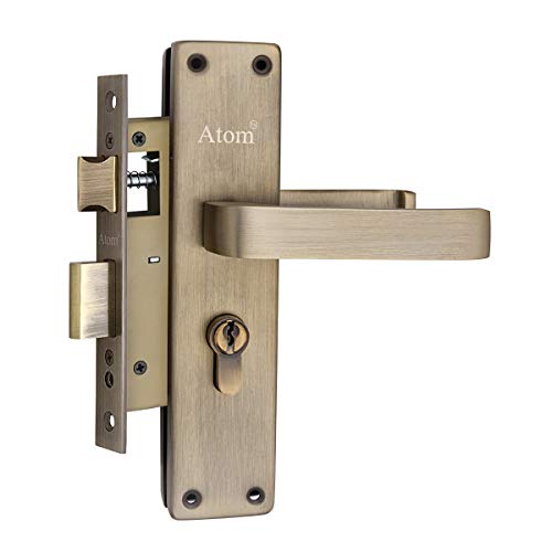 Atom Mortise Door Lock with Both Sided Key for Bedroom, Living Room, Main Door, Brass Antique Finish | 3 Keys | Lockset for House Hotel Office(803CYBSK) - Image 2
