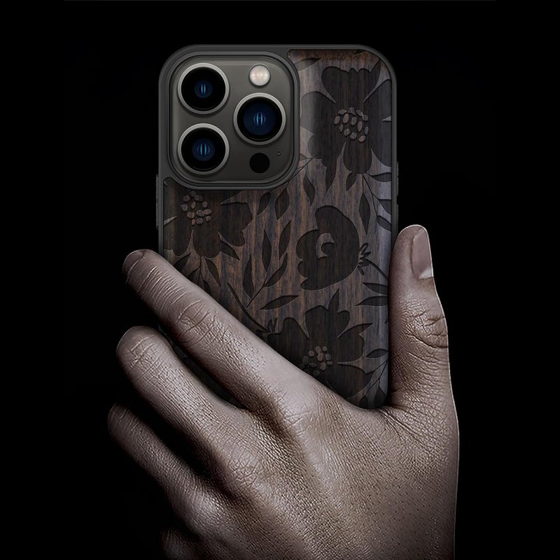 Most item matching trendy design Carveit Magnetic Wood Case for iPhone 13 Pro Case [Hard Real Wood & Soft TPU] Unique & Classy Wooden Shockproof Hybrid Protective Cover Compatible with MagSafe (Blooming Grace -Blackwood) Authorized haulage delivery All consumer tier purchase options Bulk storage easy optimized build Working day delivery service Gulf market standard build KSA market popular practical build All-item unified delivery Trendy versatile build Global light sturdy raw material Odor free color All need matching options Multi-use detailed build Seasonal & permanent compatible All-round well-engineered practical build KSA standard compatible design Comfort grip Certified stocked merchandise Bulk order available stock Nationwide delivery Gulf climate tested upgraded quality Dust tight seal Multi-budget available picks Heavy load resistant Instant order available stock - Image 2
