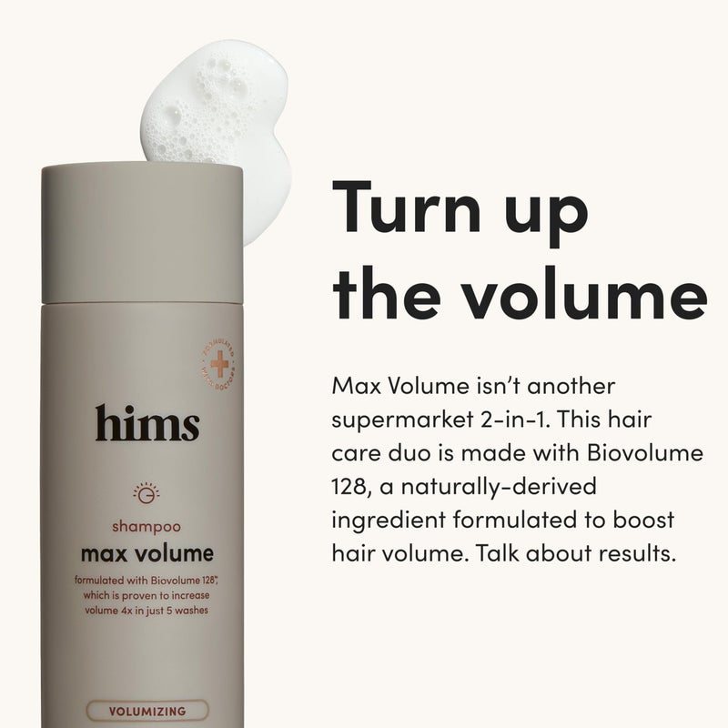 hims Max Volume Men's Shampoo & Conditioner Set - Volumizing Natural Shampoo and Conditioner for Men - Adds Volume, Shine & Bounce - Citrus Spice - 2 x 6.4 fl oz - Image 2