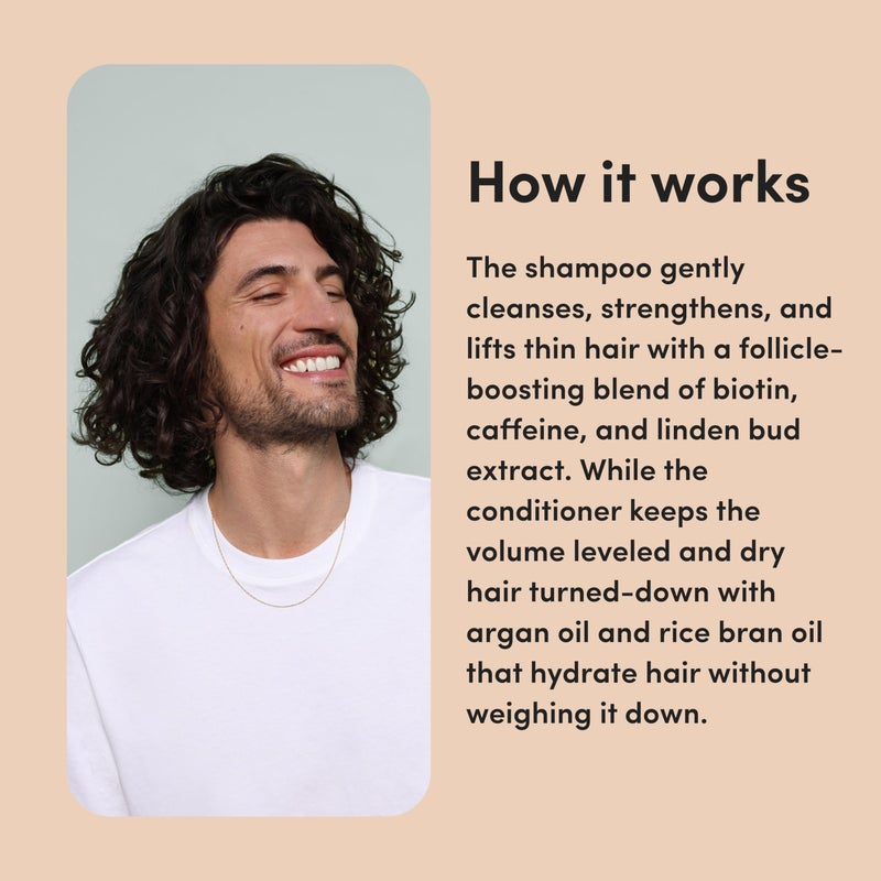 hims Max Volume Men's Shampoo & Conditioner Set - Volumizing Natural Shampoo and Conditioner for Men - Adds Volume, Shine & Bounce - Citrus Spice - 2 x 6.4 fl oz - Image 3