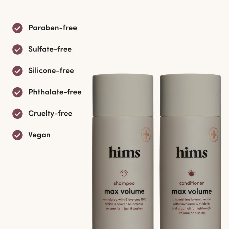 hims Max Volume Men's Shampoo & Conditioner Set - Volumizing Natural Shampoo and Conditioner for Men - Adds Volume, Shine & Bounce - Citrus Spice - 2 x 6.4 fl oz - Image 5
