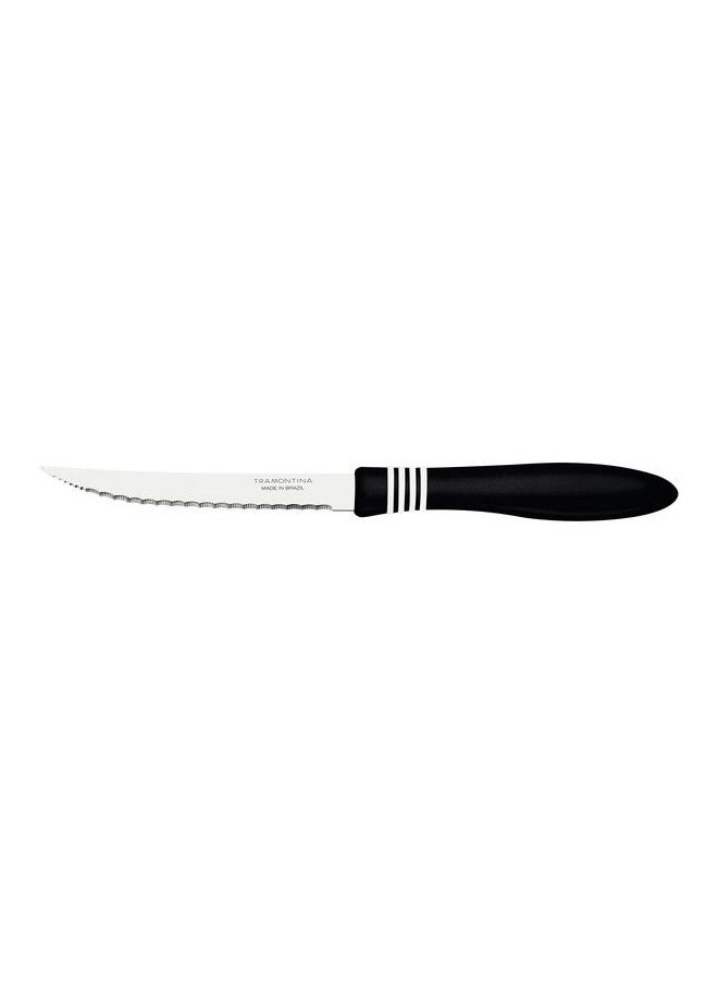 TRAMONTINA - Since 1911,Made in Brazil- Cor&Cor 2 Pieces Steak Knife Set with Stainless Steel Blade and Black Polypropylene Handle - - Image 1