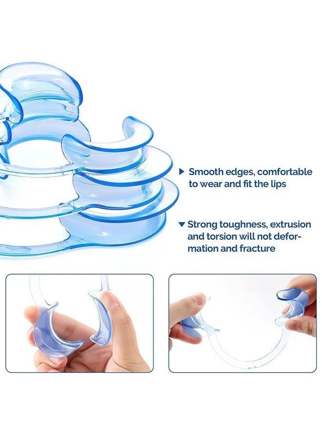 6 Pcs Dental Cheek Retractor, 100% BPA-Free C Shape Autoclavable Mouth Opener Retractors, for Party and Mouthguard Challenge Game (Blue)