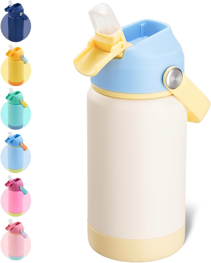 Kerilyn 12oz Water Bottle, Stainless Steel Insulated Water Bottle with Straws Leak-Proof, Water Cup Double Wall Vacuum, BPA Free, Beach Day - Image 1