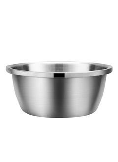 Generic 304 Stainless Steel Basin Food Grade Thickened Grater Basin Rice Washing Sieve Kitchen Vegetable Washing Basin Draining Basin Egg Bowl With Lid-规格:304不锈钢实盆-颜色:26cm  - Image 1